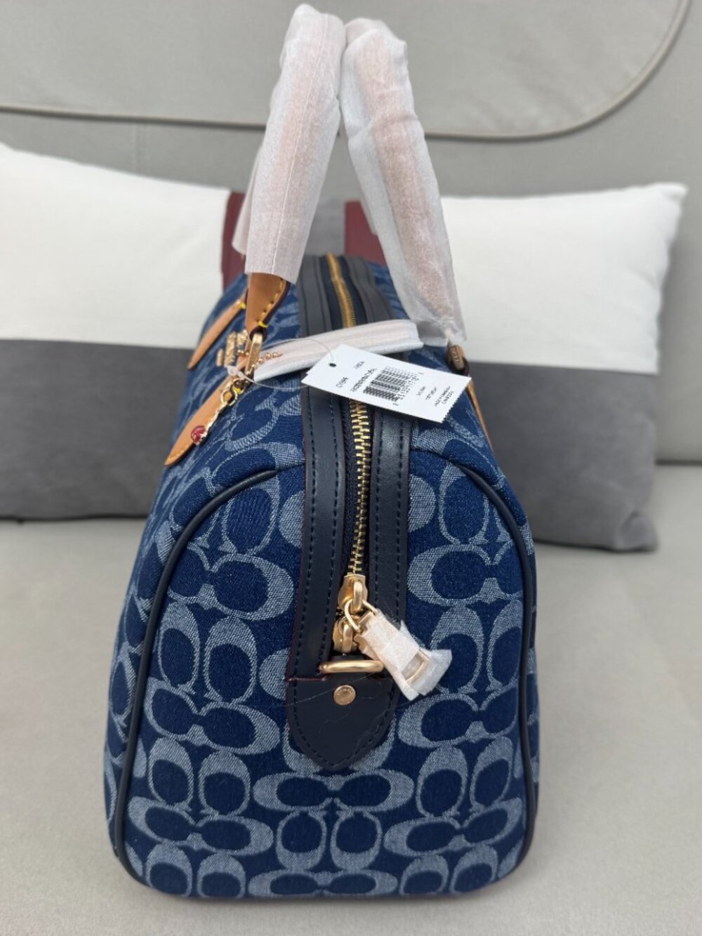 Coach Rowan Satchel Bag In Signature Denim Canvas NWT CY699 - Picture 5 of 5